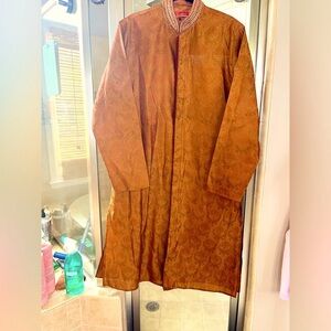 Men’s kurta rust colored brocade size 42